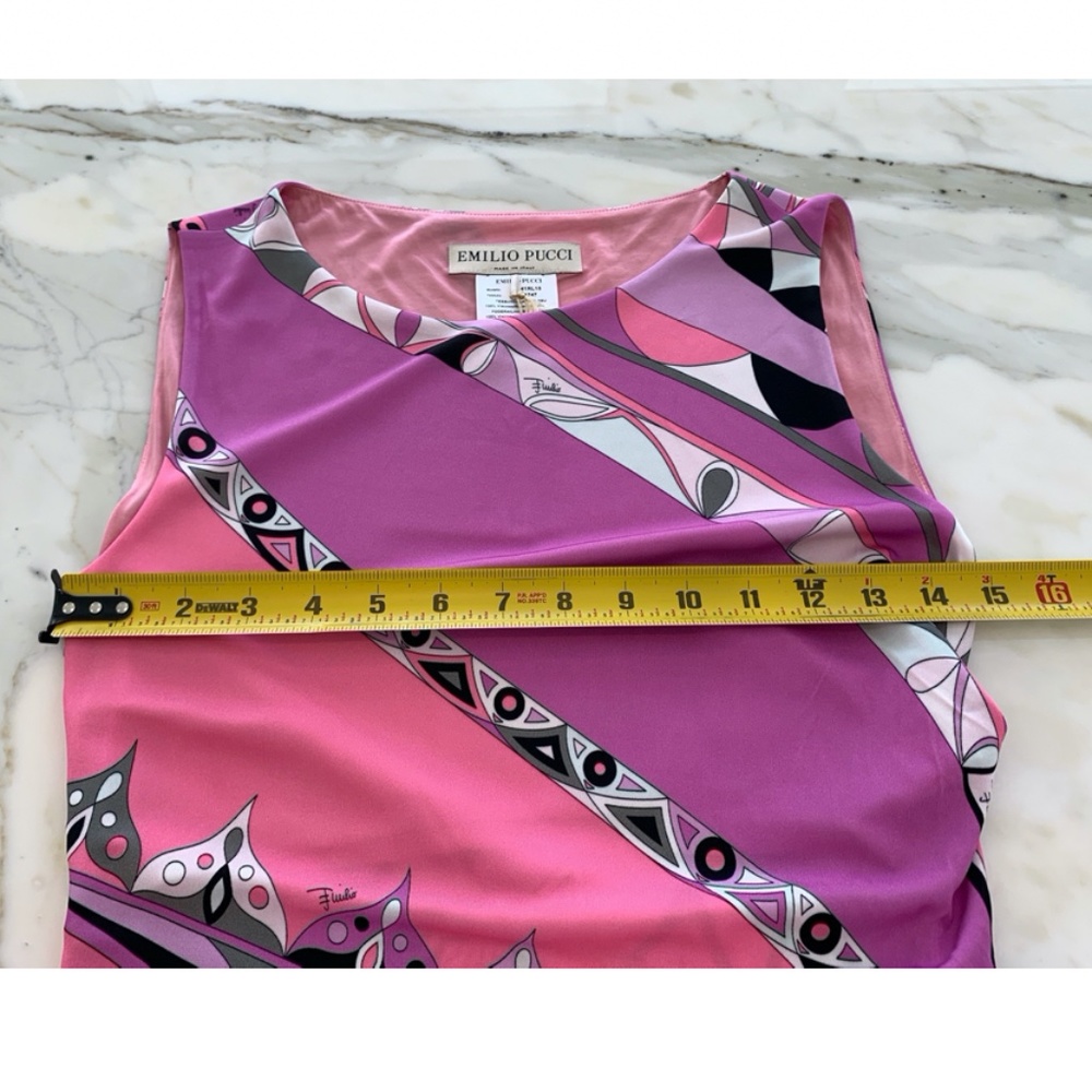 EMILIO PUCCI PINK MULTI PRINT DRESS MODEL 41RL15 SIZE IT 44 / US 10 NWTS! - Picture 14 of 17